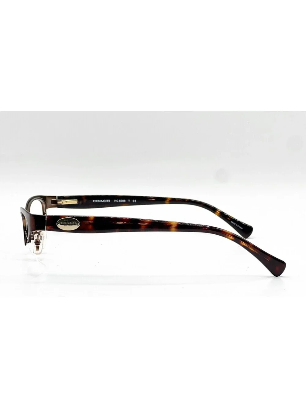 Coach HC 5066 9155 Satin Brown Dark Tortoise Cat Eye Eyeglass Frames 53-16-135